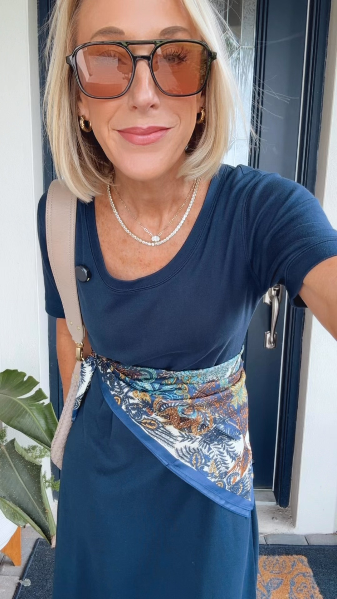 My outfit for today:
• midi t-shirt dress - size XS. $15.98! And ones in other colors. 
• scarf, purse, sunglasses and accessories also linked  

#LTKootd #LTKSeasonal #LTKOver40