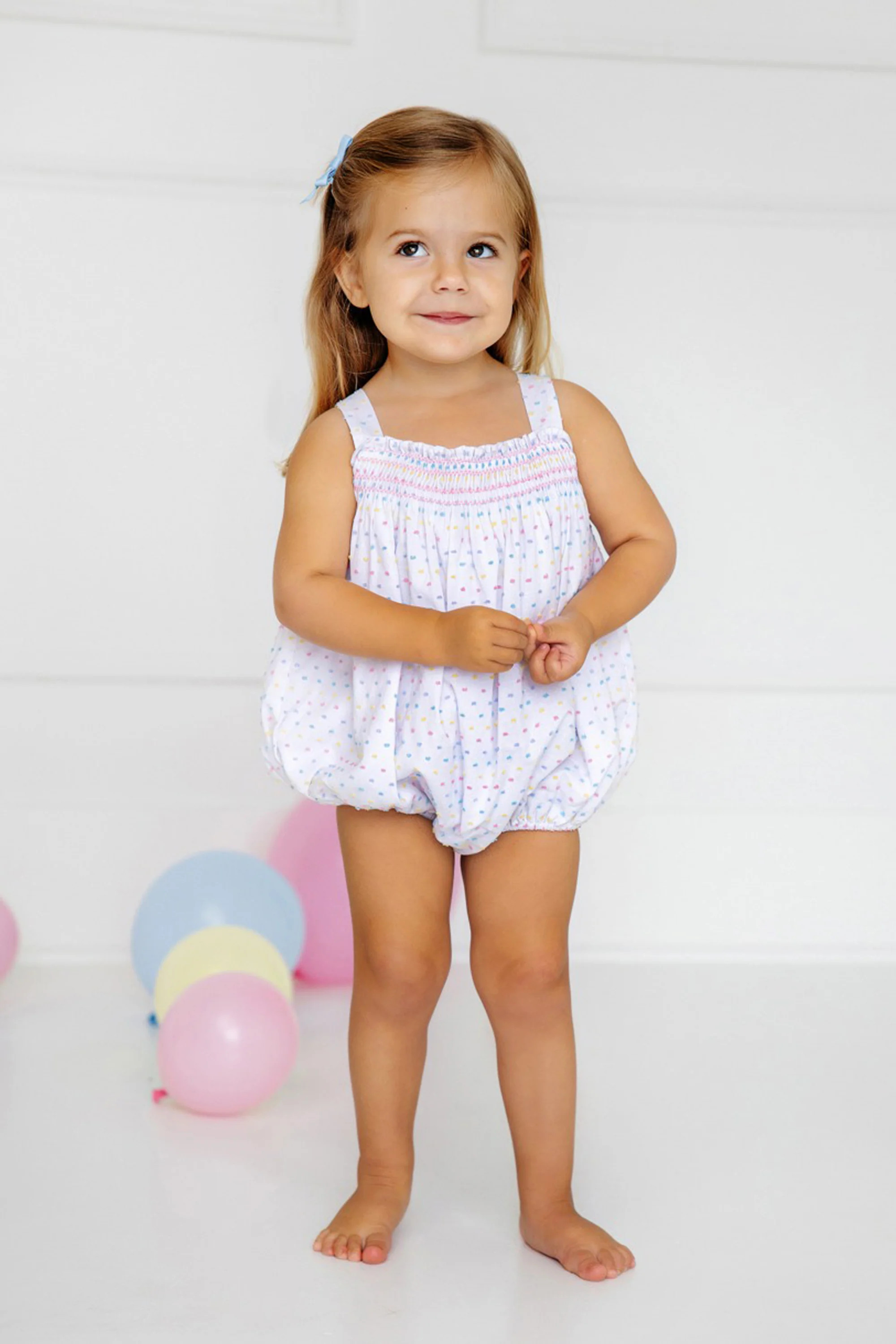 Bitsy Bubble - Worth Avenue White with Pastel Dallas Dot | The Beaufort Bonnet Company