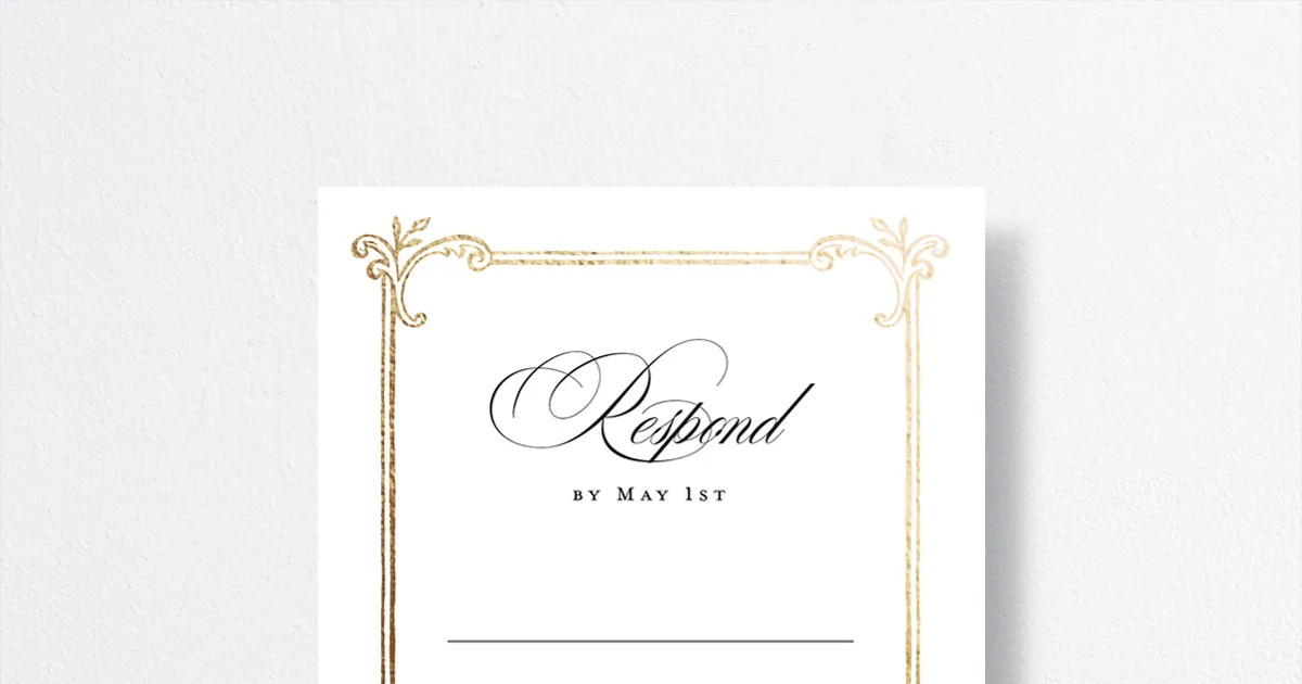 Opulences Wedding Response Cards by Vera Wang | The Knot 