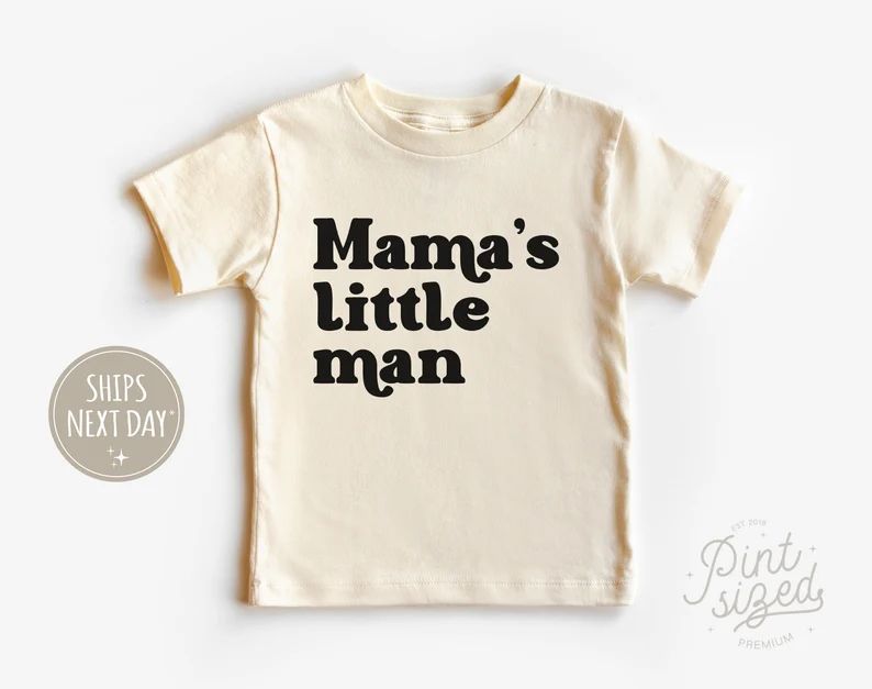 Mama's Little Man Toddler Shirt - Boys Mother's Day Tee - Retro Natural Kids Shirt | Etsy (US)