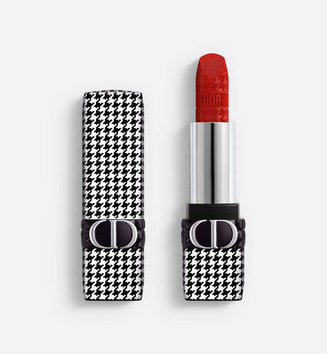 Lipstick and colored lip balm - floral lip care - couture color - refillable - engraved houndstoo... | Dior Beauty (US)