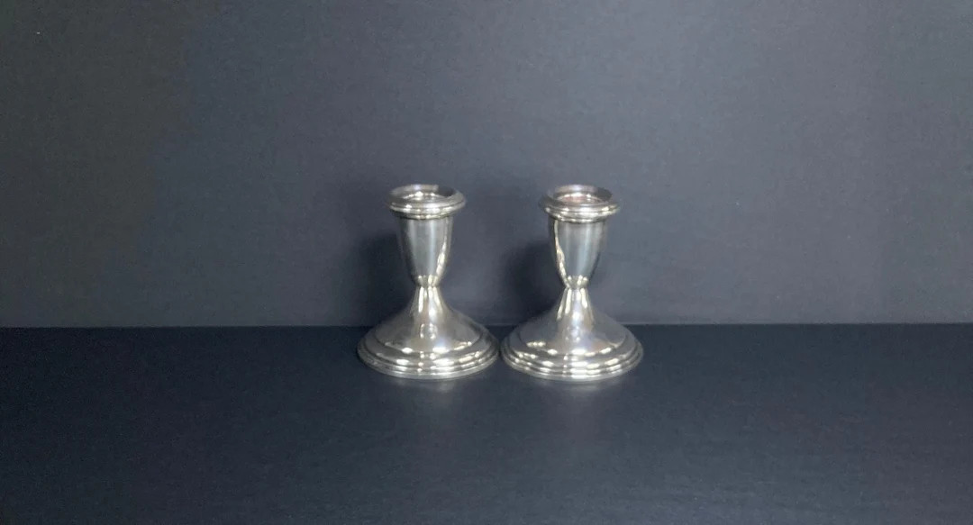 Vintage Pristine American Weighted Sterling Silver Candlestick - Etsy | Etsy (US)