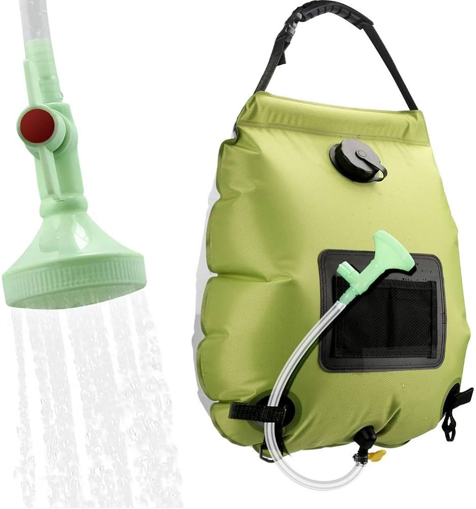 Solar Shower Bag | 5 Gal/20L Solar Heating Camping Shower Bag | Removable Hose | On-Off Switchabl... | Amazon (US)