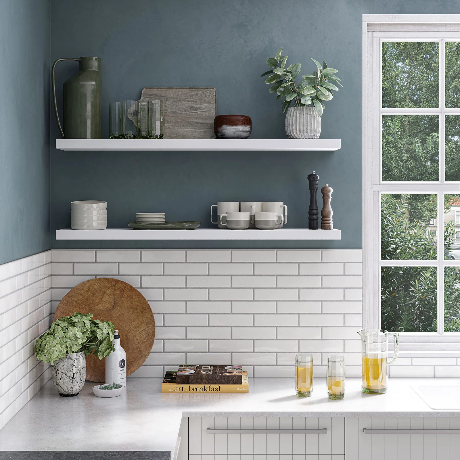 Miami 48" W x 8" D Floating Shelves Set with Invisible Wall Mount Brackets (Set of 2) | Wayfair North America