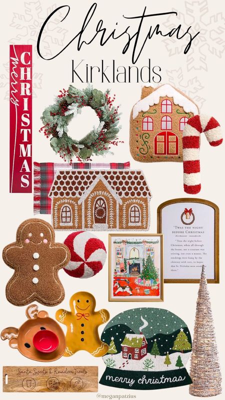 Kirklands Christmas 🎅🏻 Holiday home decor. Gingerbread man & house pillows! 