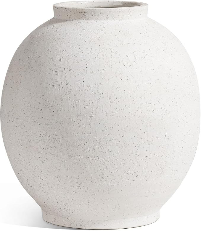 Ceramic Rustic Vase, 10.8 Inch Farmhouse Minimalist Tall Flower Vase for Table, Living Room, Home... | Amazon (US)