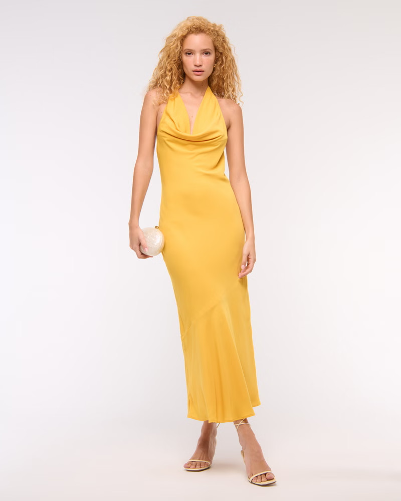Cowl Halter Maxi Dress | Abercrombie & Fitch (US)