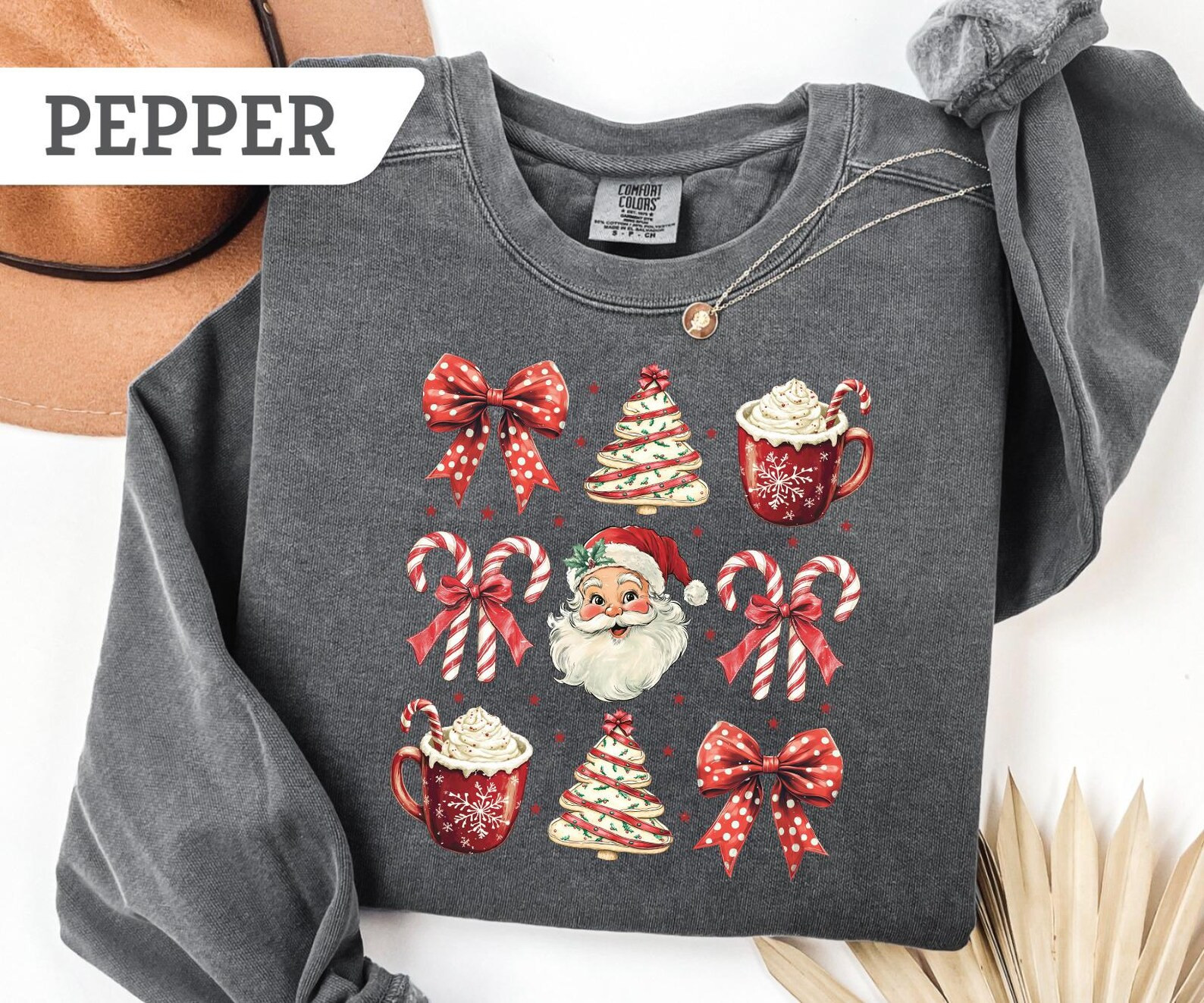 Comfort Colors® Coquette Pink Christmas Shirt, Bow Christmas, Trendy Santa Shirt, Christmas Shir... | Etsy (US)