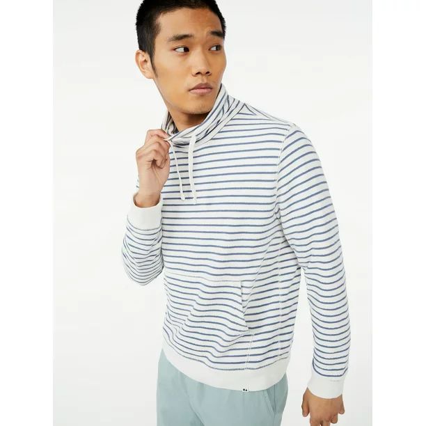 Free Assembly Men’s Striped Funnel Neck Pullover Shirt | Walmart (US)