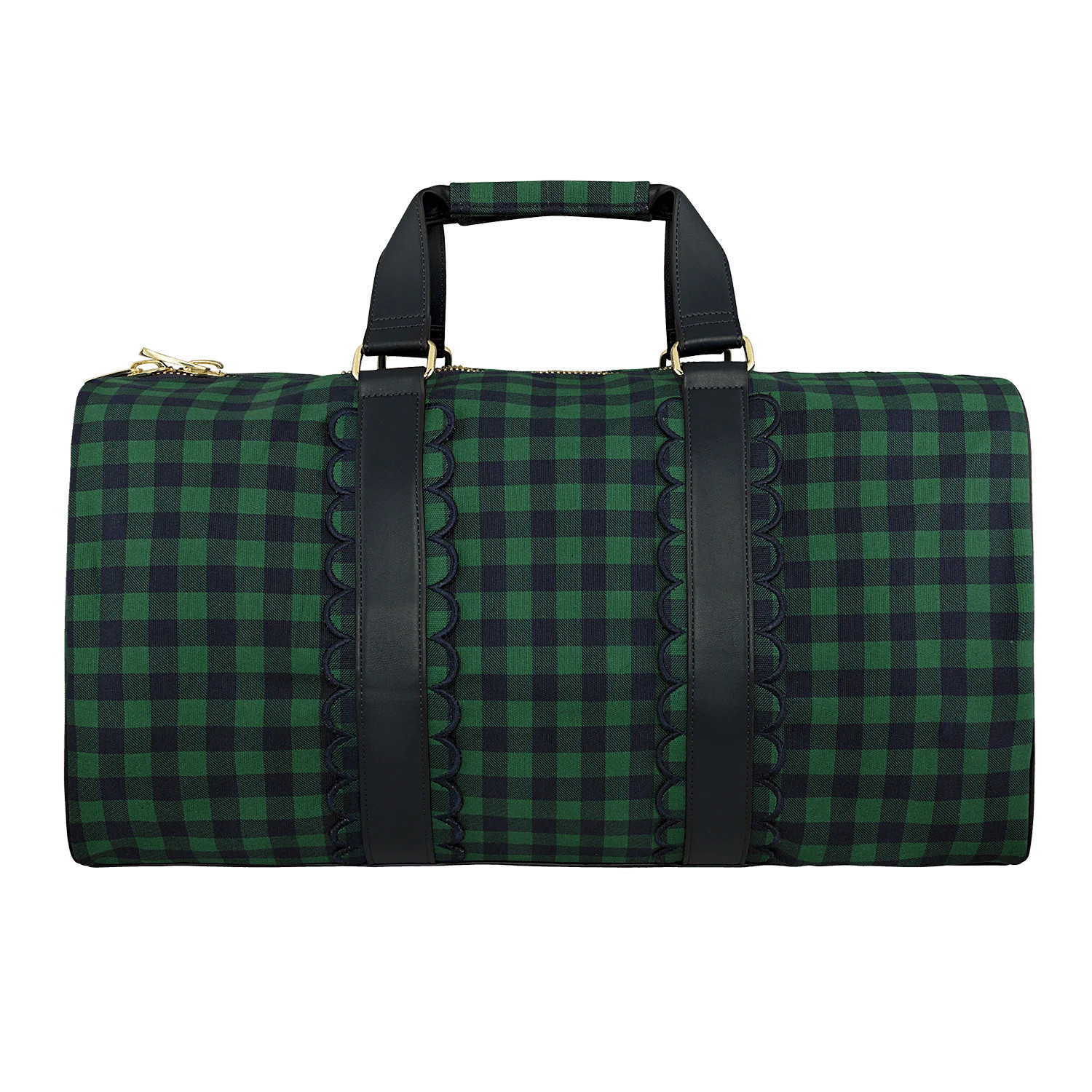 Emerald Gingham Scalloped Duffle Bag - Customizable | Stoney Clover Lane | Stoney Clover Lane
