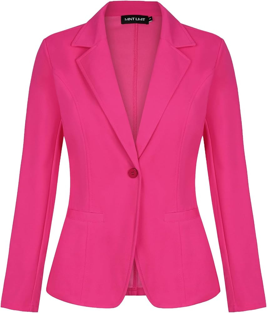 MINTLIMIT Women Long Sleeve Button Blazers Work Casual Office Notch Lapel Business Open Front Bla... | Amazon (US)