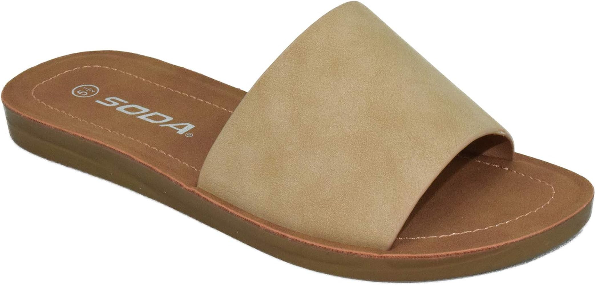 Shoes Efron-S Women Flip Flops Basic Plain Slippers Slip On Sandals Slides Casual Peep Toe Beach | Amazon (US)