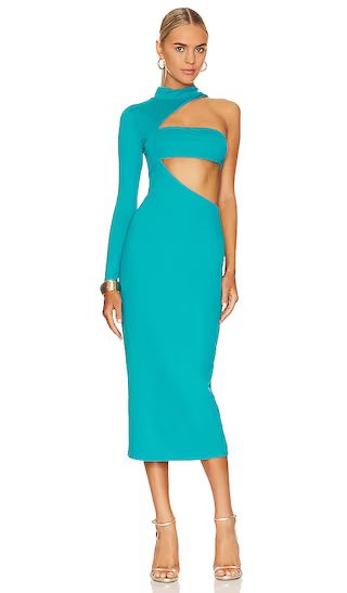 Amaia Midi Dress in Turquoise | Revolve Clothing (Global)