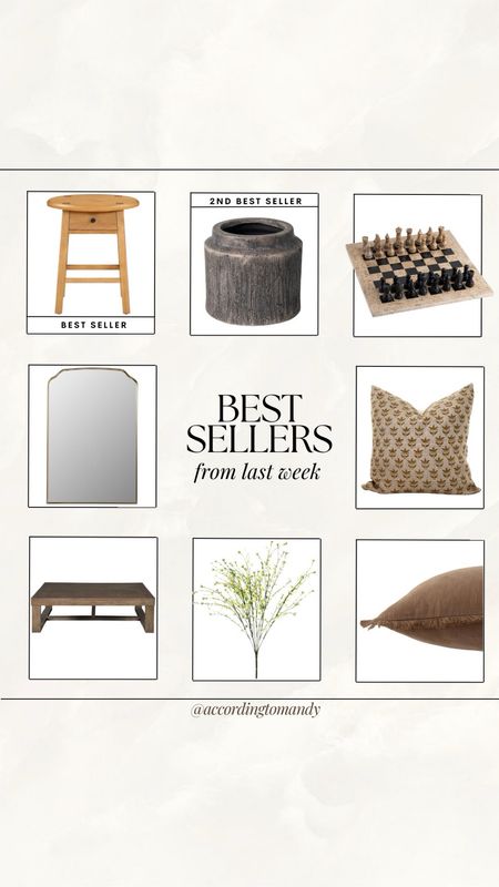 Best sellers this week!

top sellers, Walmart finds, Walmart accent table, Walmart furniture, Amazon finds, pillow cover, Etsy finds, Etsy pillow covers, mirror, coffee table, affordable coffee table, trending home decor, viral decor, viral vase, target home, target finds, spring stems, at home finds

#LTKhome