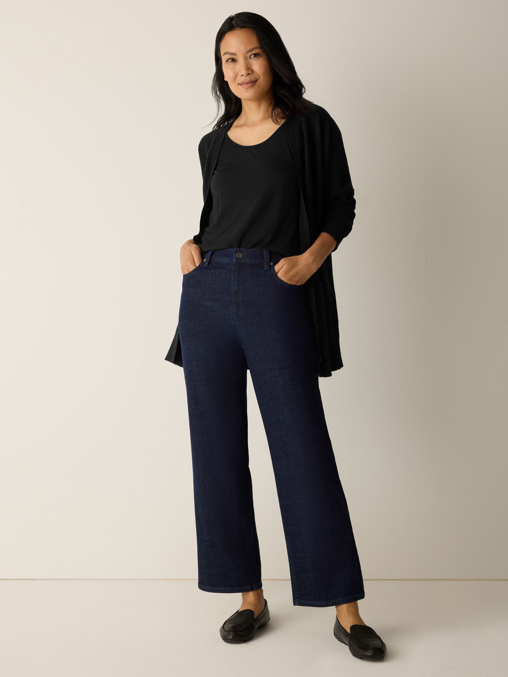 Cotton Stretch Denim Straight Jean | Eileen Fisher