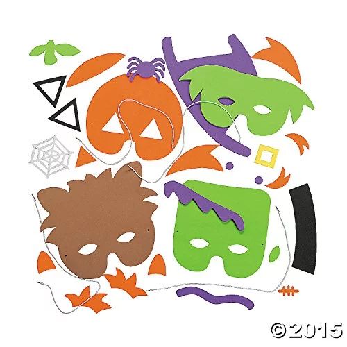 Halloween Mask Craft Kit, Craft Kits, Hat & Mask, Apparel Craft Kits, Halloween, 12 Pieces, Orang... | Walmart (US)