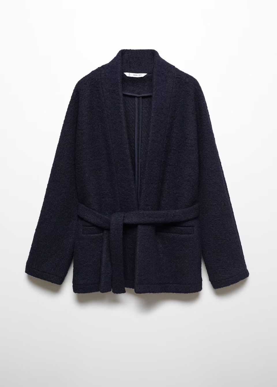 Wool-blend jacket with belt -  Women | Mango USA | MANGO (US)