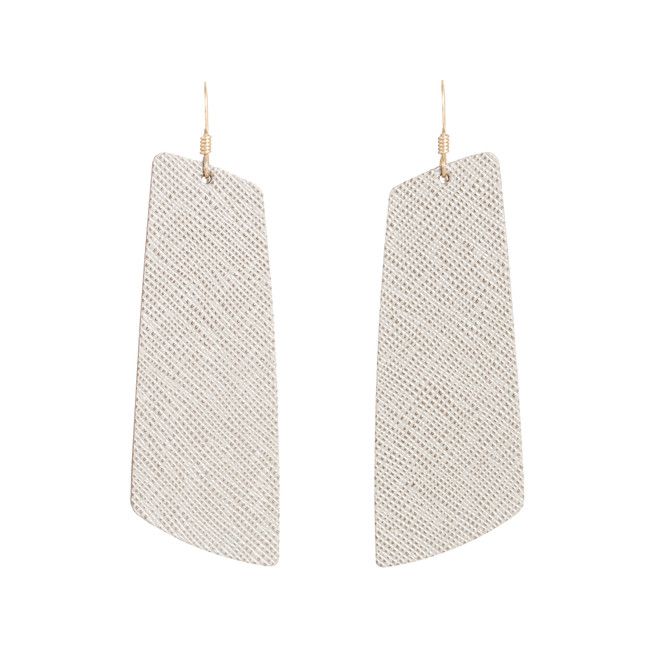 Vanilla Shimmer Gem Leather Earrings | Nickel and Suede