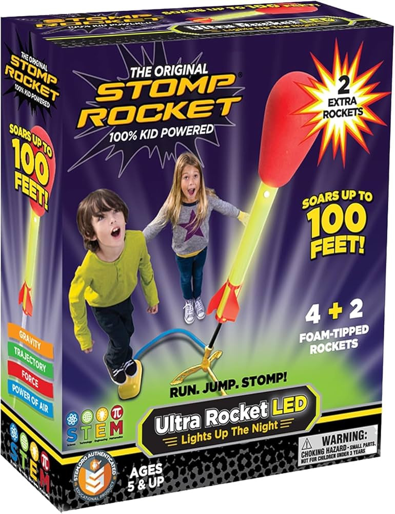 Stomp Rocket Ultra LED Rocket Launcher for Kids, 6 LED Foam Tipped Rockets - Fun Backyard & Outdo... | Amazon (US)