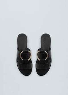 Appliqué leather sandals | MANGO (US)