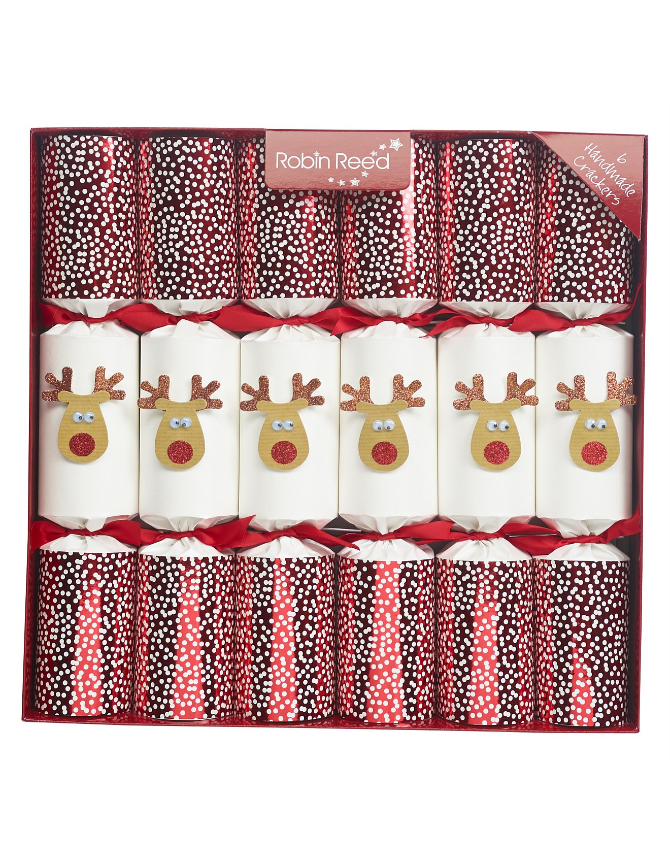 33CM RACING REINDEERS CRACKERS SET OF 6 | David Jones (Australia & New Zealand)
