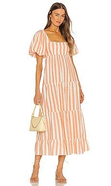 Show Me Your Mumu Linds Midi Dress in Dreamsicle Stripe from Revolve.com | Revolve Clothing (Global)
