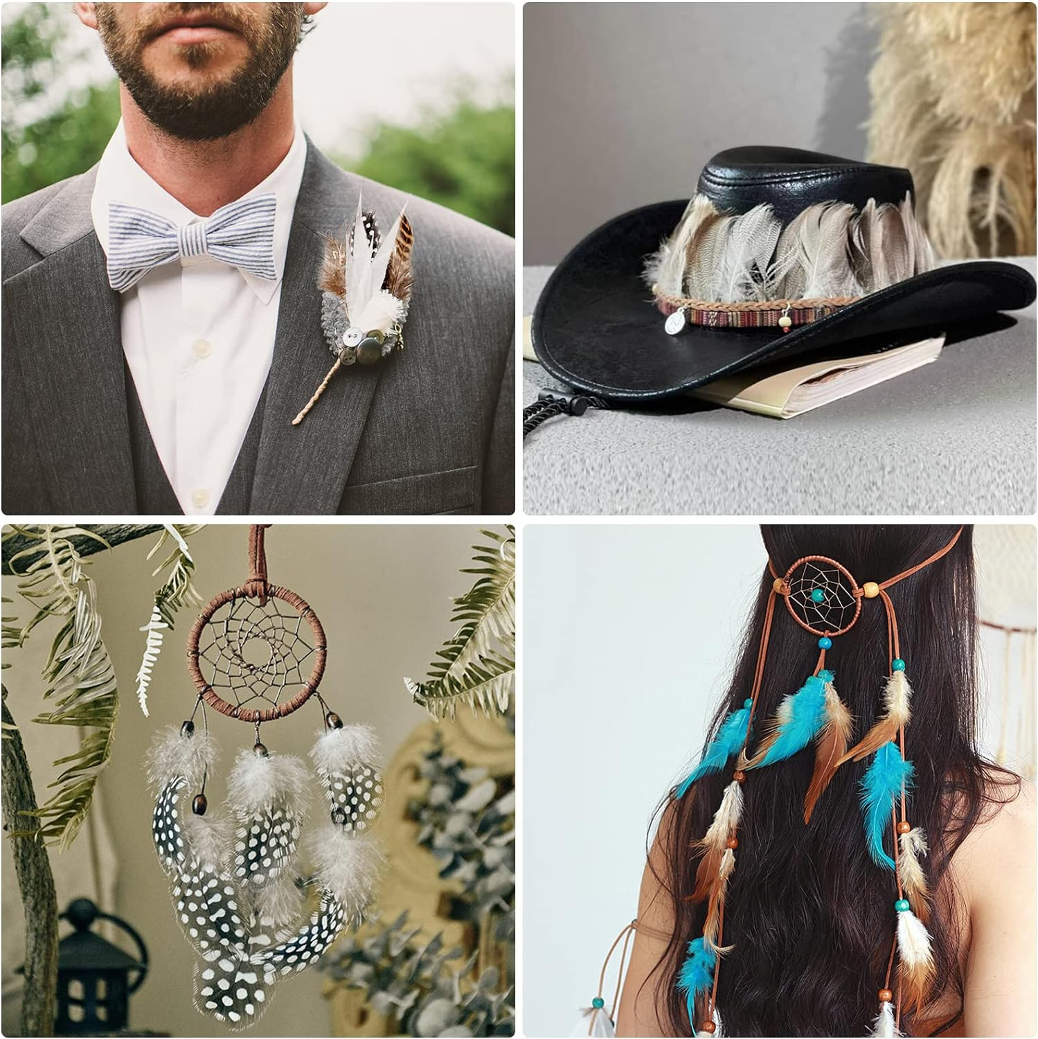 SendyFeather 200pcs 10 Style Natural Feathers Assorted Mixed Feathers for Dream Catcher Crafts DI... | Amazon (US)