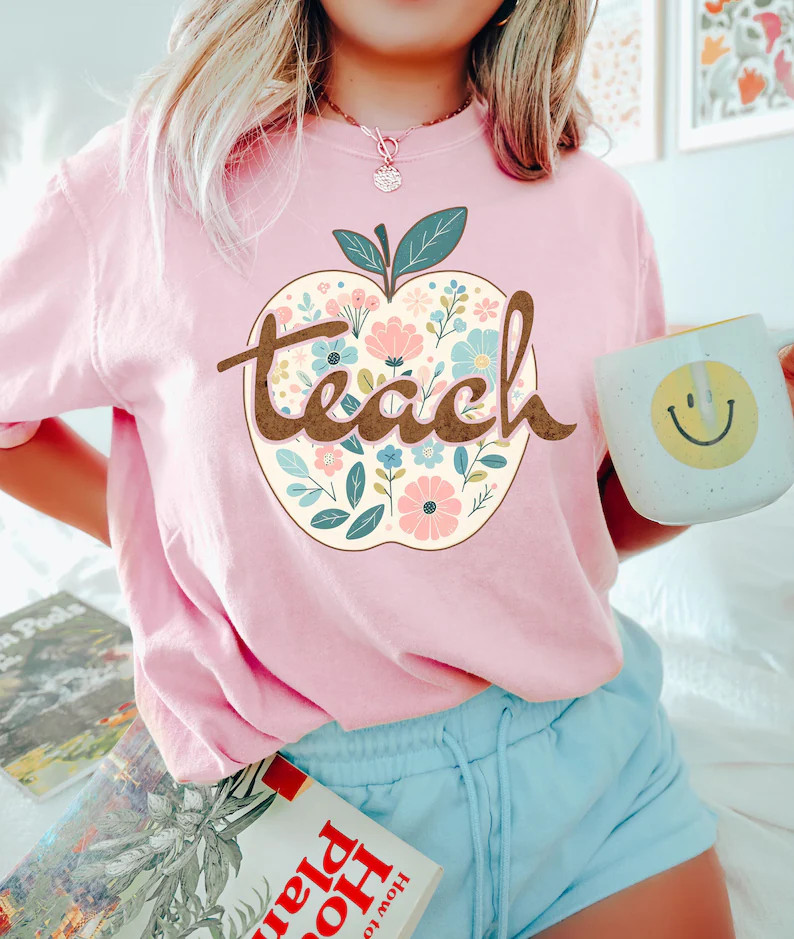 Teacher Apple Shirt, Leopard Apple Teacher Shirt, Teacher Appreciation T Shirt, First Day of Scho... | Etsy (US)