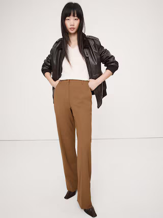 High-Rise Modern Straight Italian Wool Pant | Banana Republic (US)