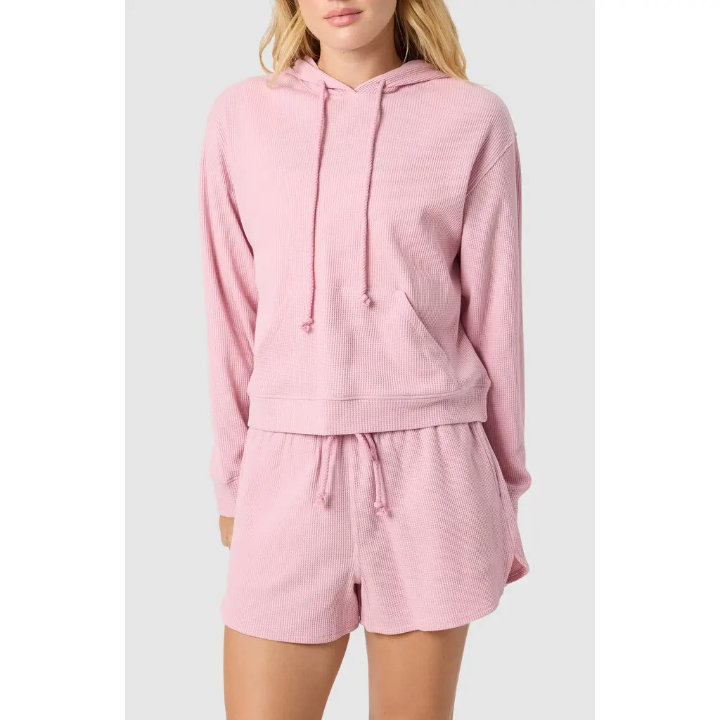 All in Favor Waffle Hoodie in Mauve at Nordstrom Rack, Size Medium | Nordstrom Rack