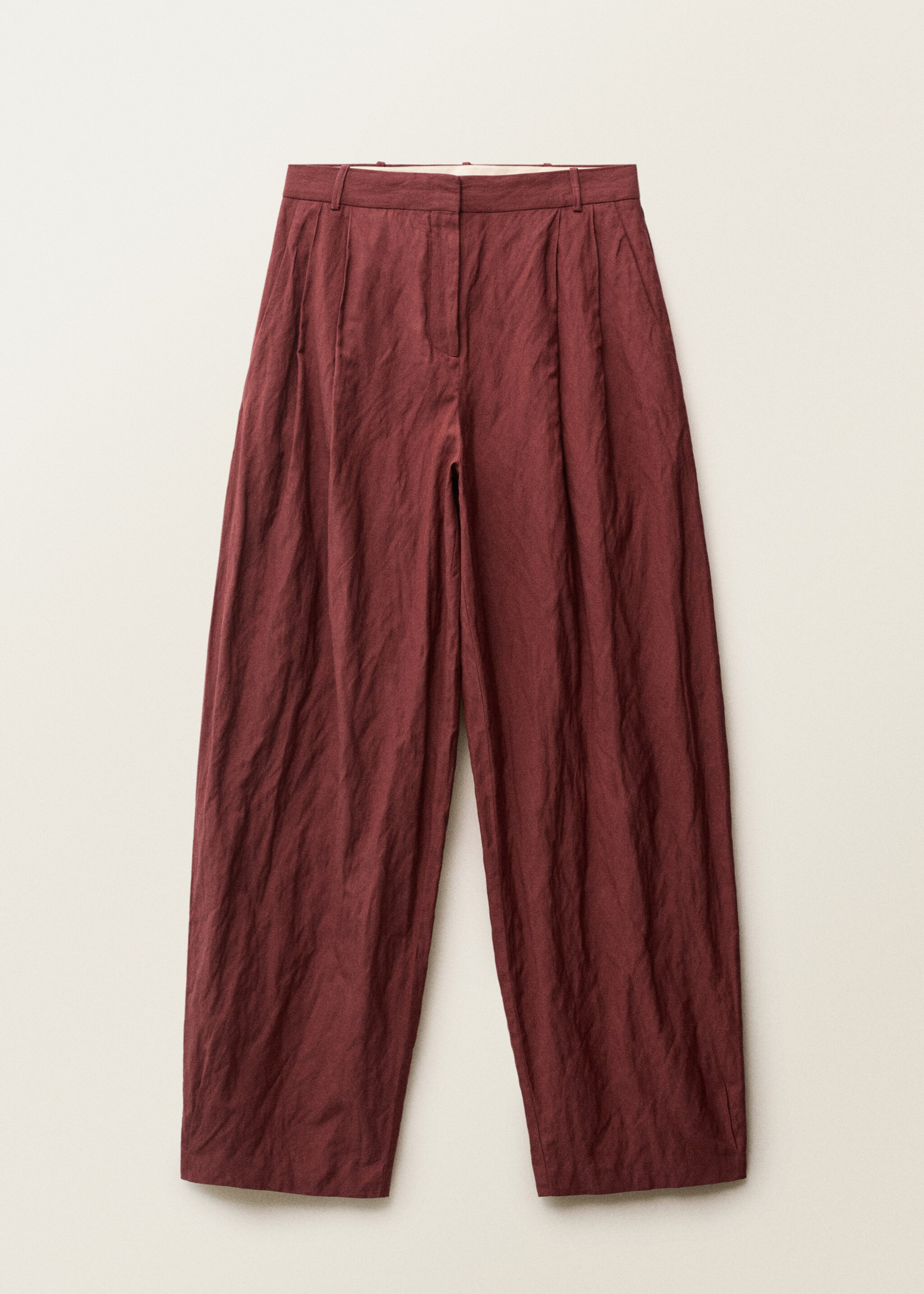 Wideleg linen-blend suit trousers - Women | MANGO United Kingdom | MANGO (UK)