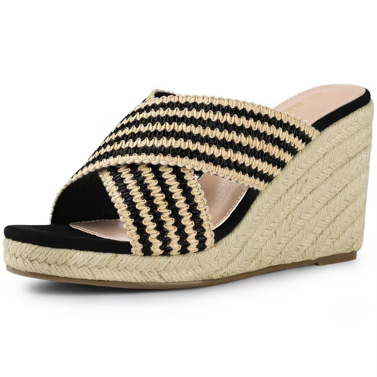 Allegra K Women's Espadrilles Wedges Slide Wedge Sandals | Target