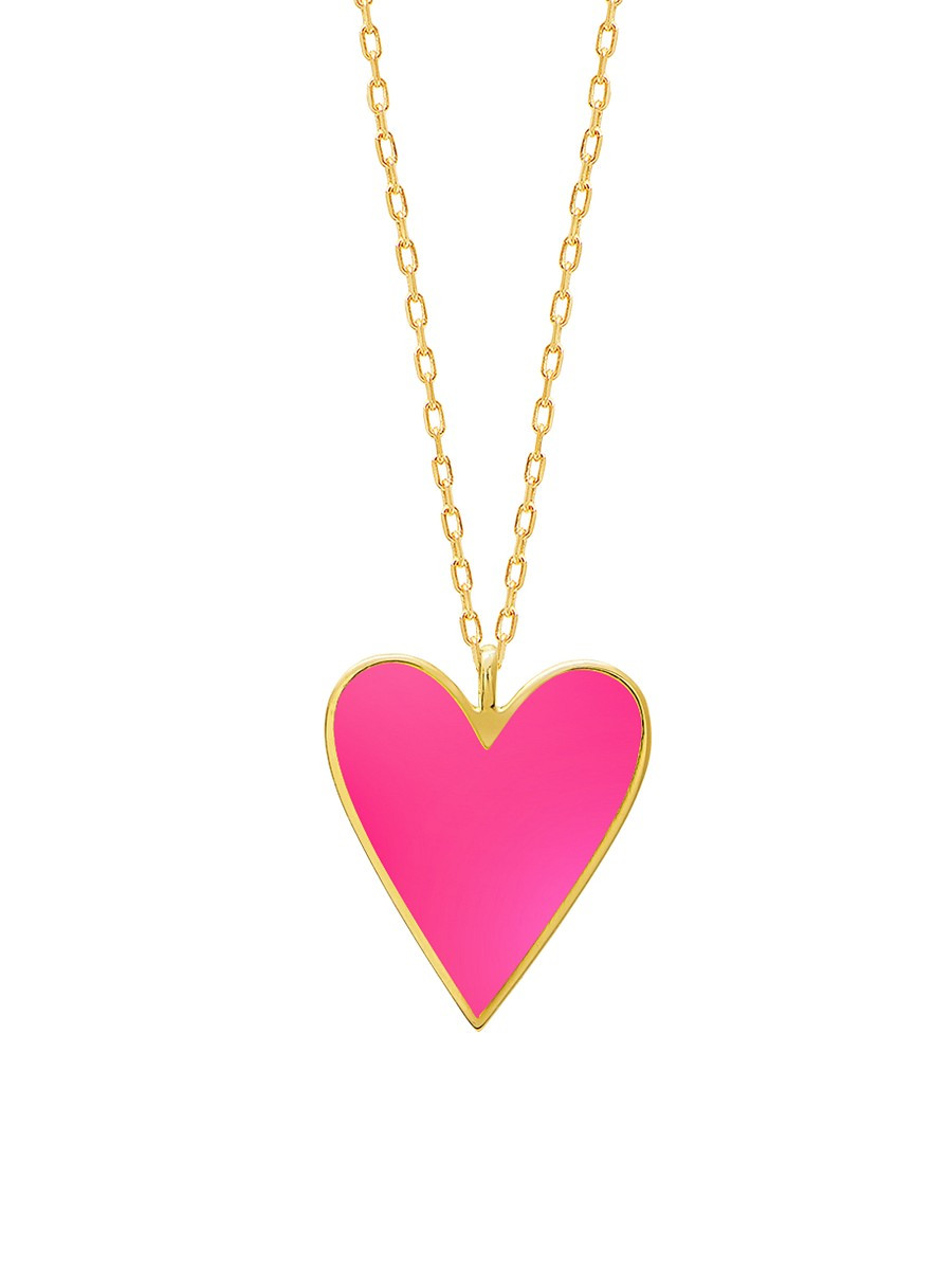 Gabi Rielle Women's Neon 14K Gold Vermeil & Enamel Heart Pendant Necklace | Saks Fifth Avenue OFF 5TH