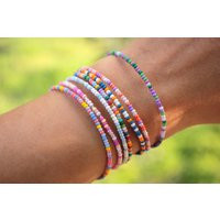 Rainbow Seed Bead Bracelet, Minimalist Beaded Dainty Bracelet/Please Ask For Wholesale Prices Sbb-03 | Etsy (US)