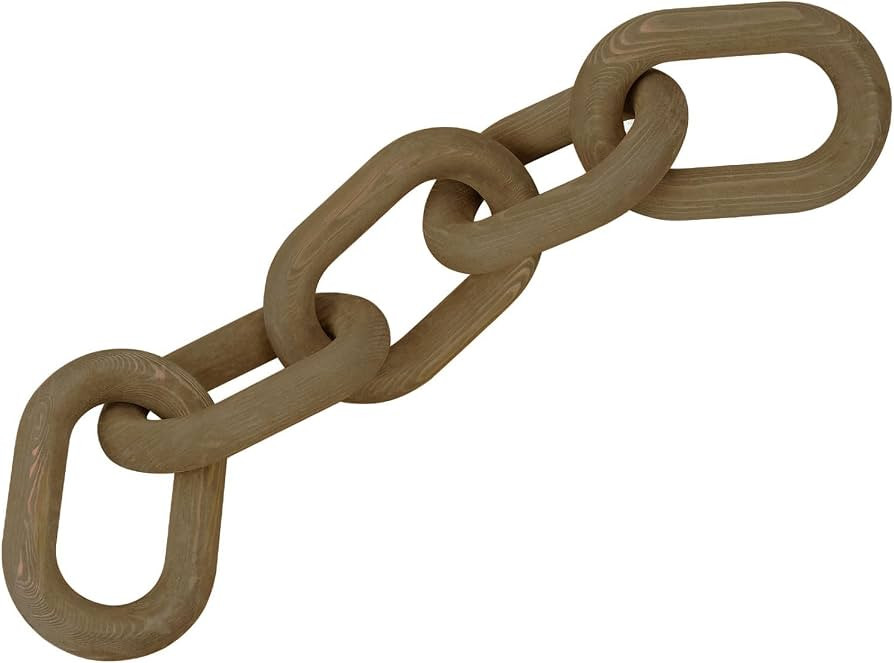 QUEENSDOWN Decorative Wood Chain Link Modern Boho Home Farmhouse Decor, 5 Link Chain Decor Hand-C... | Amazon (CA)