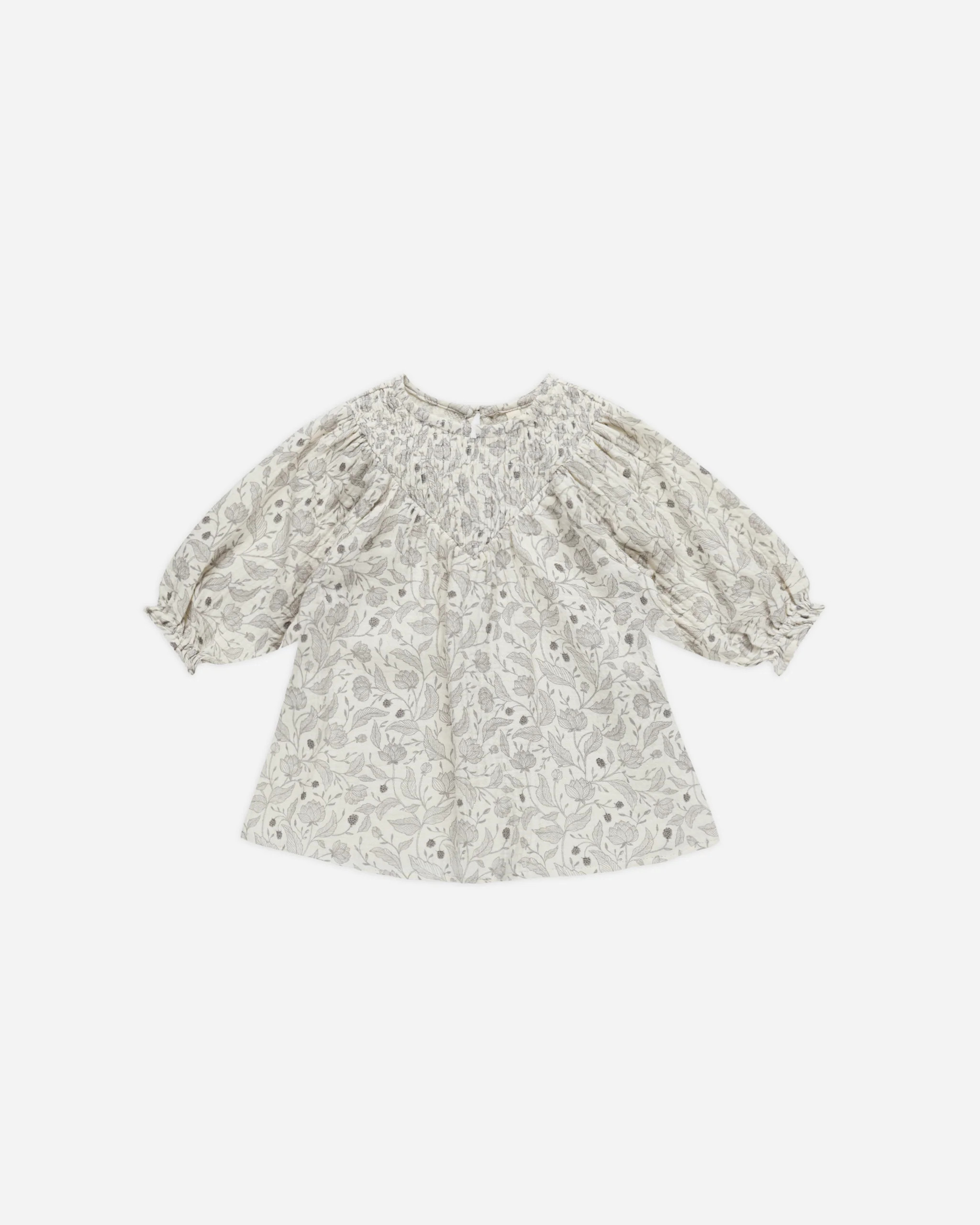 V Smocked Dress || Winter Floral | Rylee + Cru