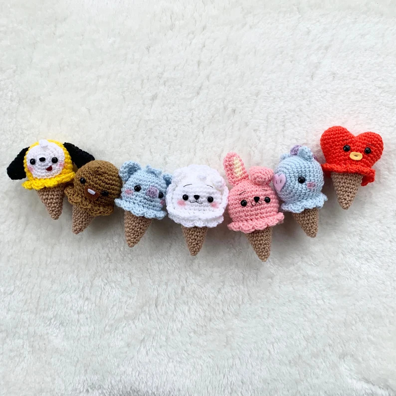 Crochet Pattern*BT21 icecream series PDF file crochet pattern | Etsy (US)
