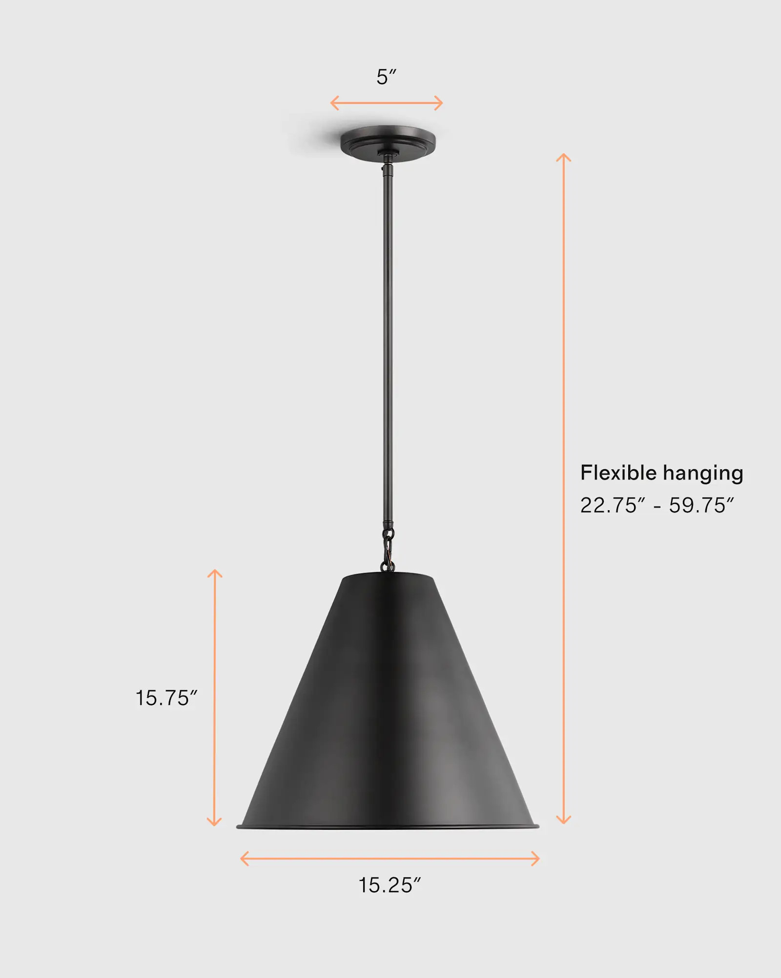 Tapered Steel Shade Pendant Light | Quince