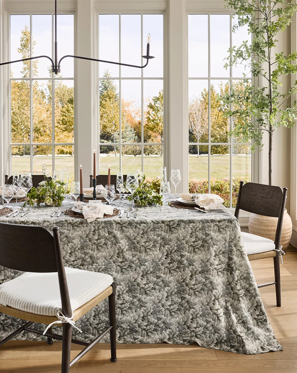 Calista Tablecloth Tan/90" Round | McGee & Co. (US)
