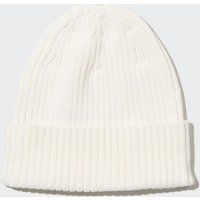 Uniqlo - Cotton Ribbed Beanie Hat - Off White - One Size | UNIQLO (UK)