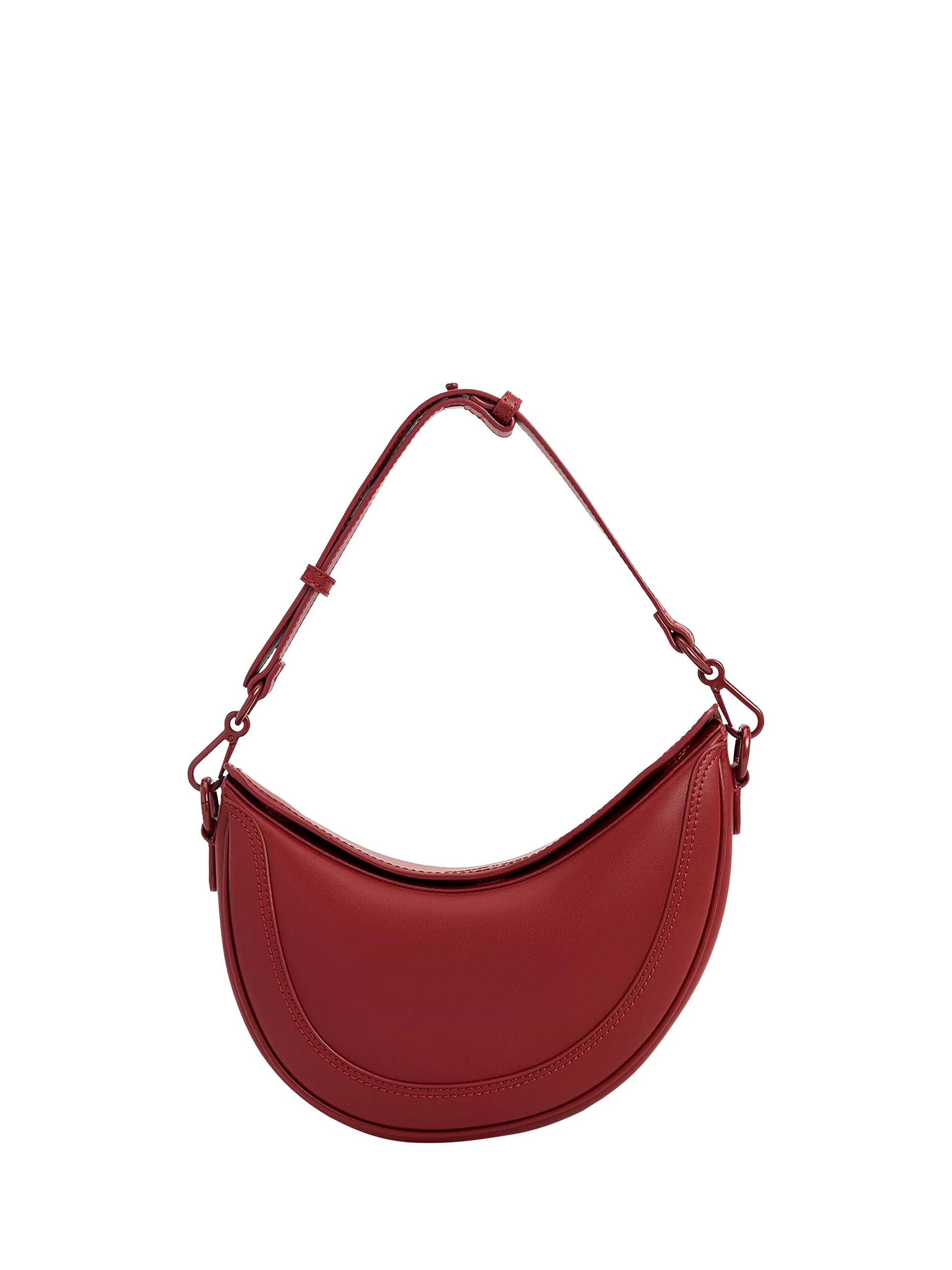 CHARLES & KEITH Hob Asymmetric Saddle Bag, Red | John Lewis (UK)