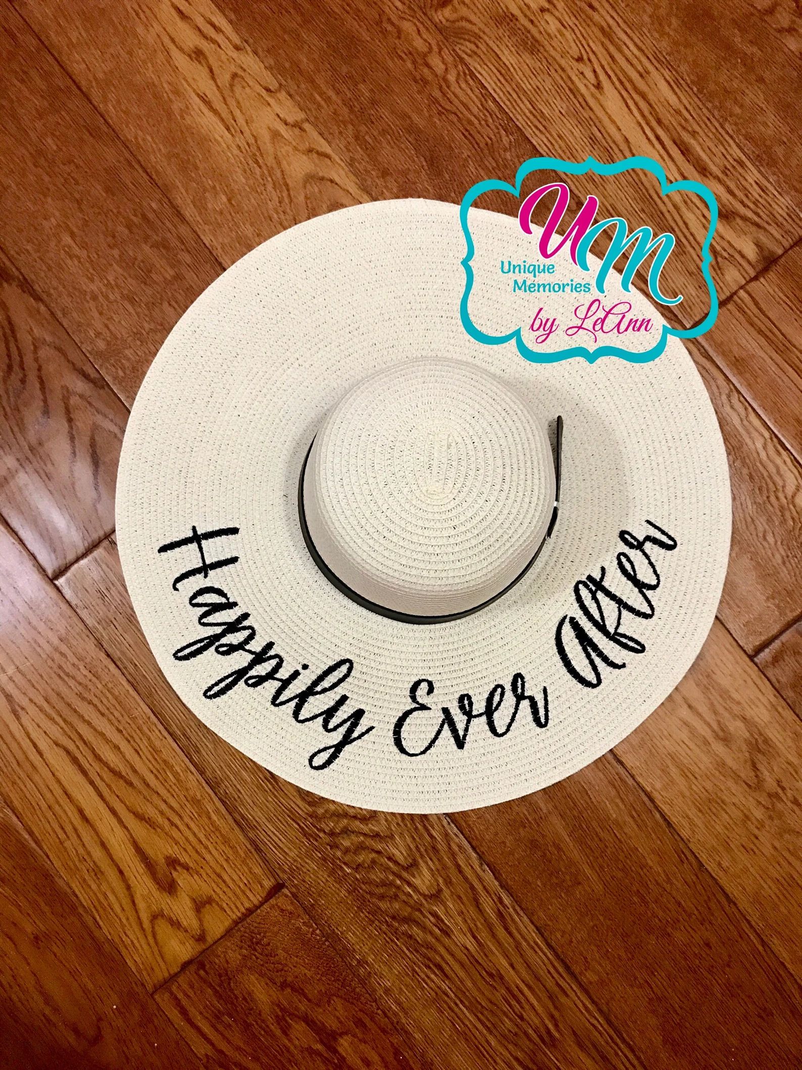 Happily Ever After Embroidered  floppy Beach Hat, Personalized Straw Hat, Sun hat, Floppy hat, Be... | Etsy (US)