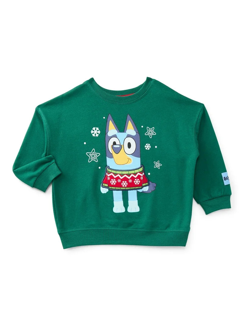 Bluey Toddler Boys Holiday Graphic Sweatshirt with Long Sleeves, Sizes 12M-5T | Walmart (US)