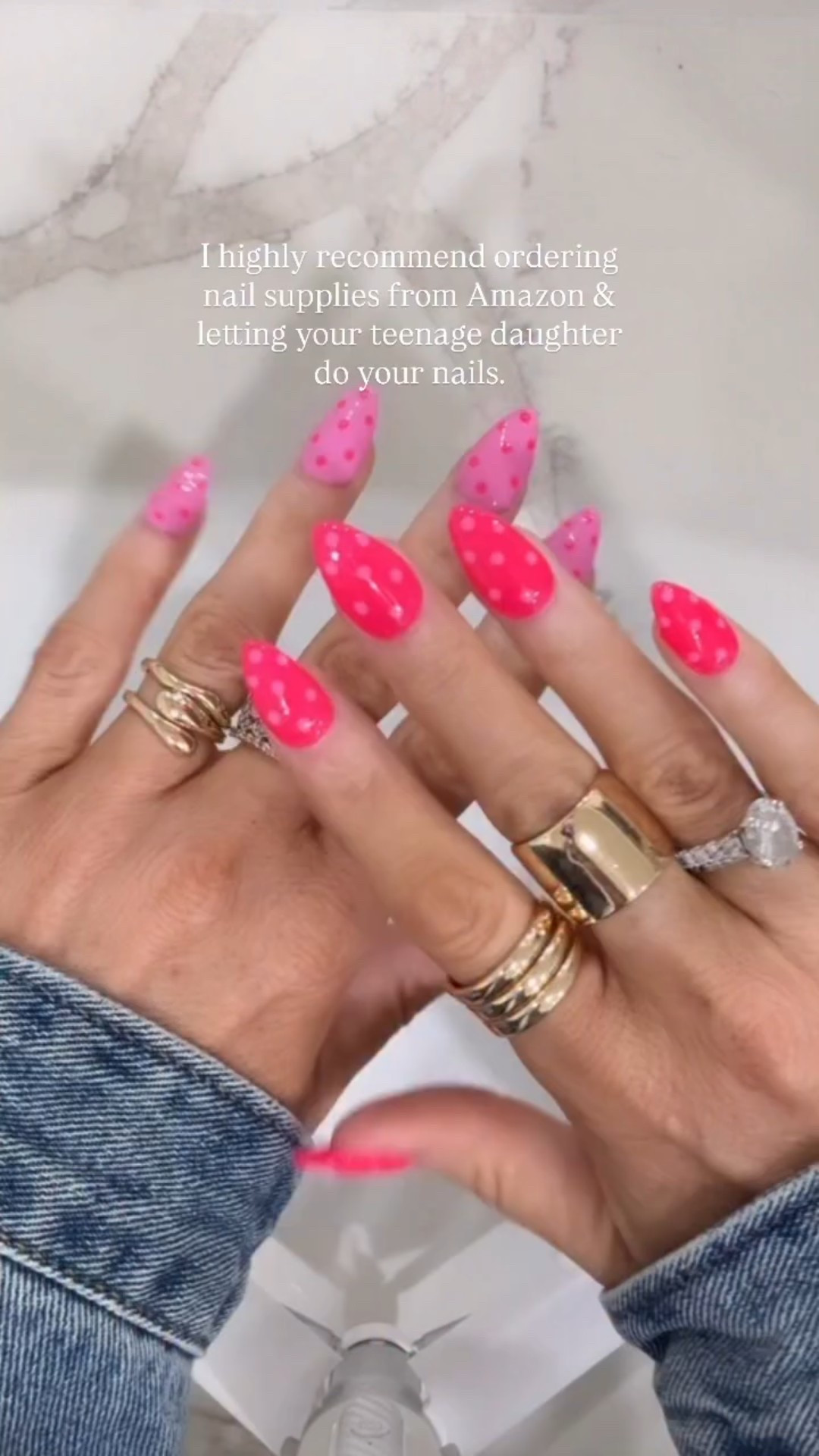 And you don’t have to wonder if she’s talking smack about you while she does your nails… 

Like and comment for links to the exact supplies we used for my super cute nails! 💅🏻 

#diynailsathome #nailinspo #momlifeunfiltered #nailsonpoint