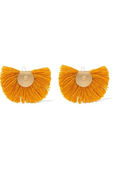 Katerina Makriyianni - Hand Fan Gold-tone Wool Earrings | NET-A-PORTER (US)