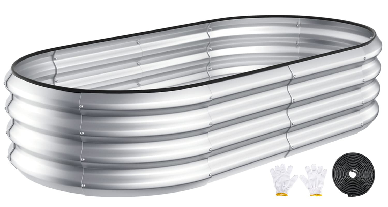 Kesfitt Raised Garden Bed Kit,Outdoor Galvanized Planter Large Metal Raised Boxes with Safety Edg... | Amazon (US)