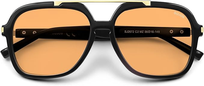 SOJOS Retro Polarized Aviator Sunglasses for Women Men, 70s 80s Trendy Square Aviators Sun Glasse... | Amazon (US)