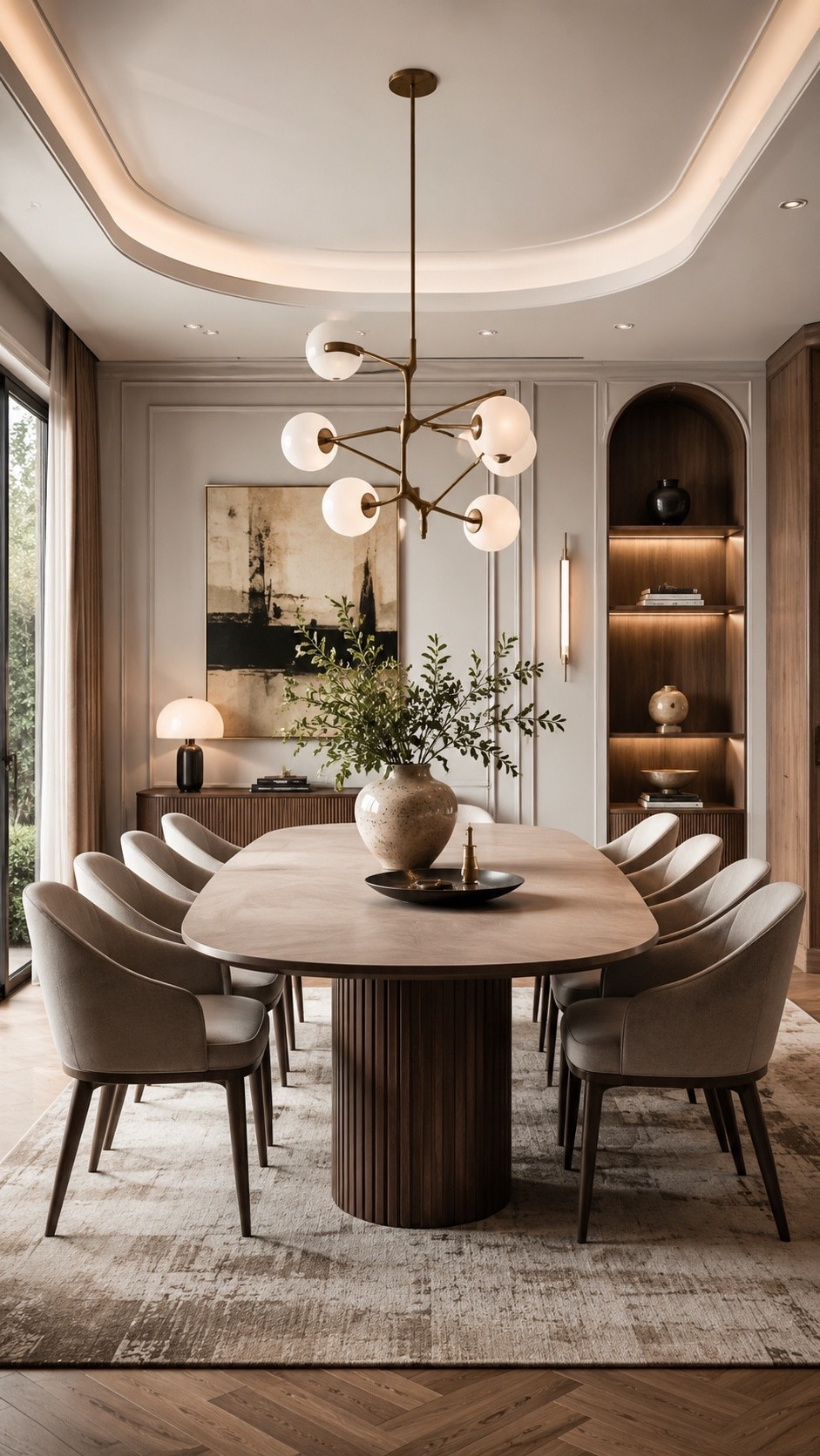 Elegant dining room with warm wood tones, sculptural seating, and a refined soft luxury feel.

#diningroom #organicmodern #moderndiningroom #interiordesign #homedecor #neutralinterior #wooddiningtable #statementlighting #warmminimalism #softluxury #diningroomdecor #modernhome #interiorinspo #eleganthome #designerstyle #refinedinteriors #homeinspiration #pinteresthome #ltkhome #calmhome