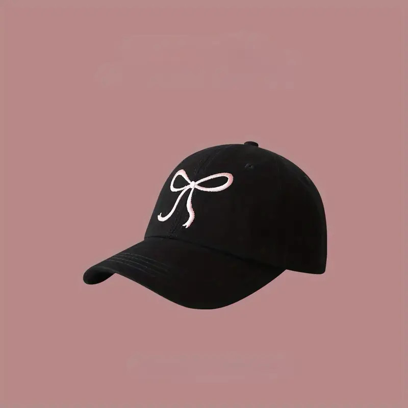 Bowknot Embroidered Baseball Cap Monochrome Adjustable Dad - Temu | Temu Affiliate Program