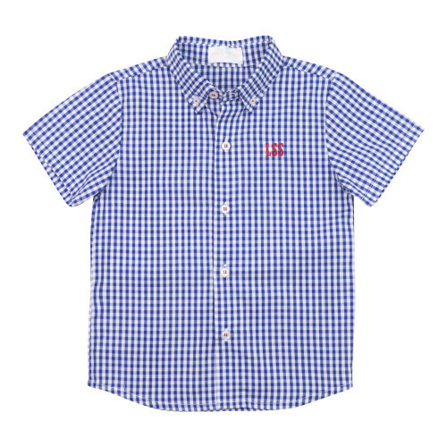 Navy Check Button Down Shirt - Shipping Mid-June | Cecil and Lou